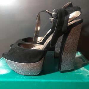 Black glitter heels by dolce vita
